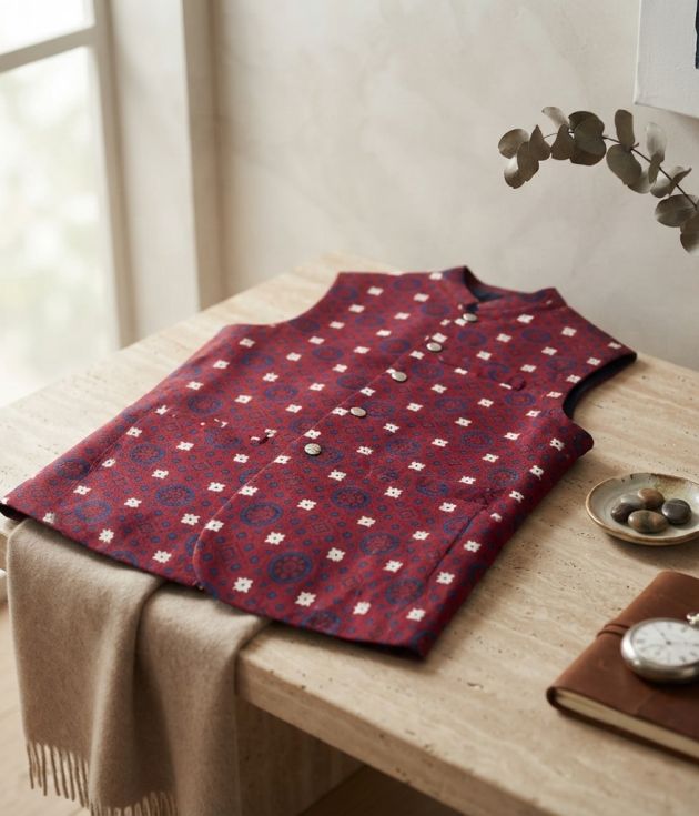 Ajrak Waist Coat