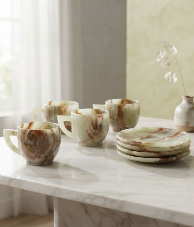 Onyx Cup and Saucer Set